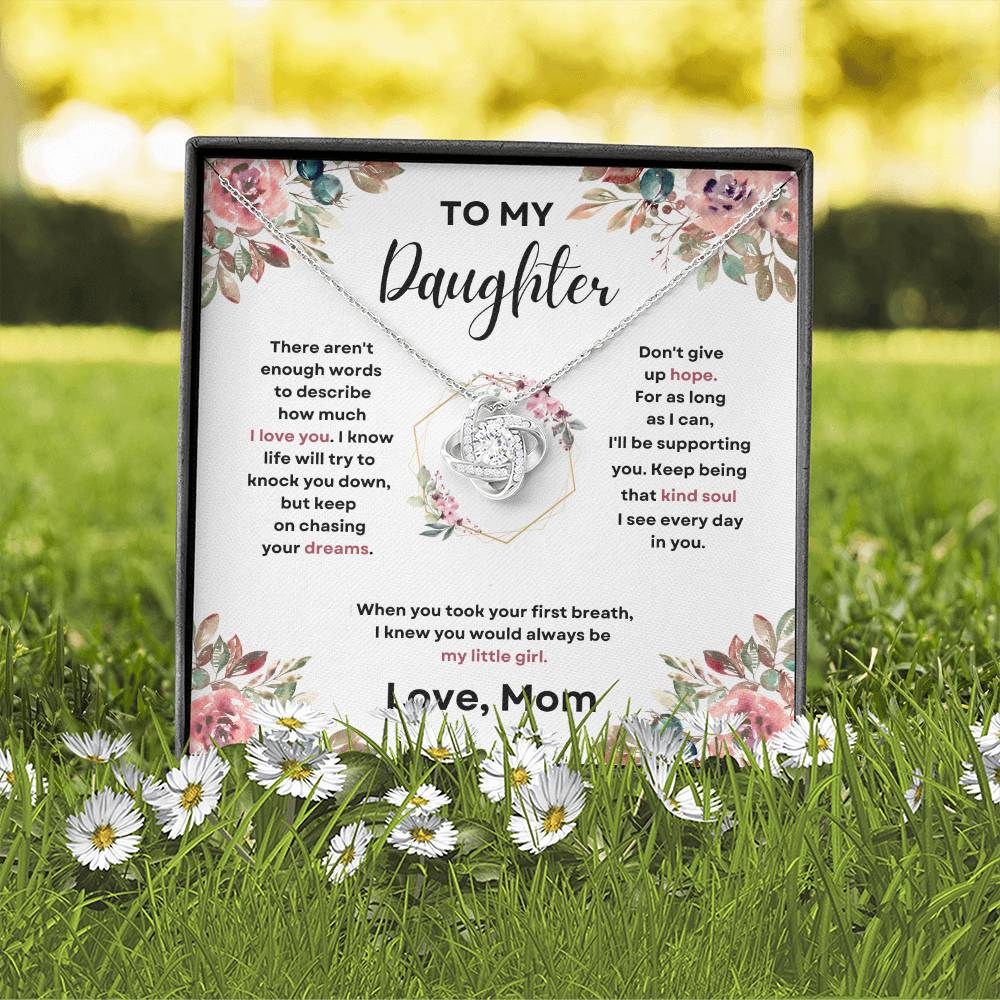 Daughter Love Knott Necklace (Love, Mom)