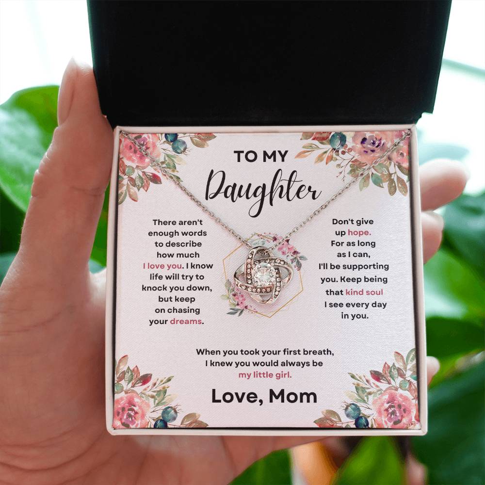 Daughter Love Knott Necklace (Love, Mom)