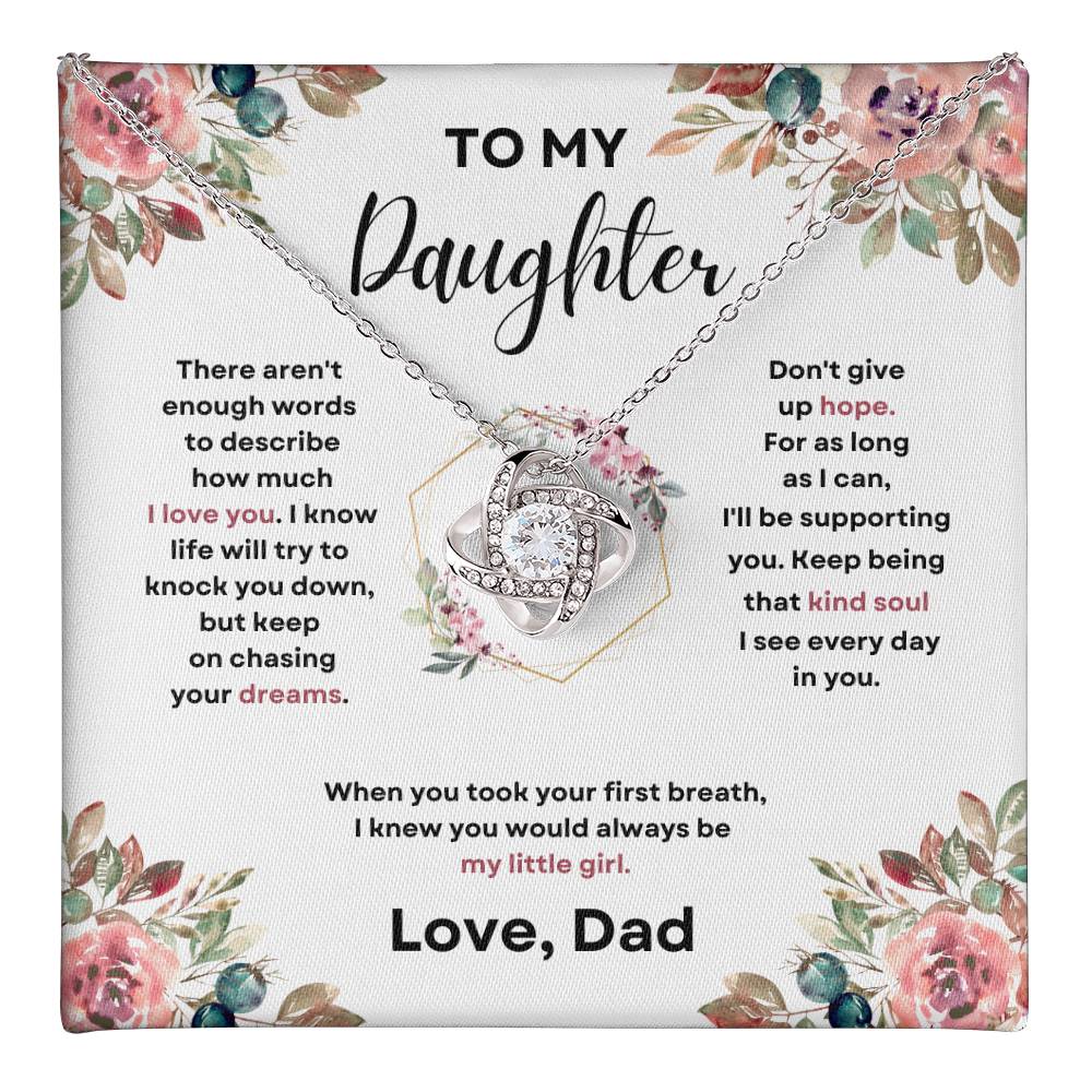 Daughter Love Knott Necklace  (Love, Dad)