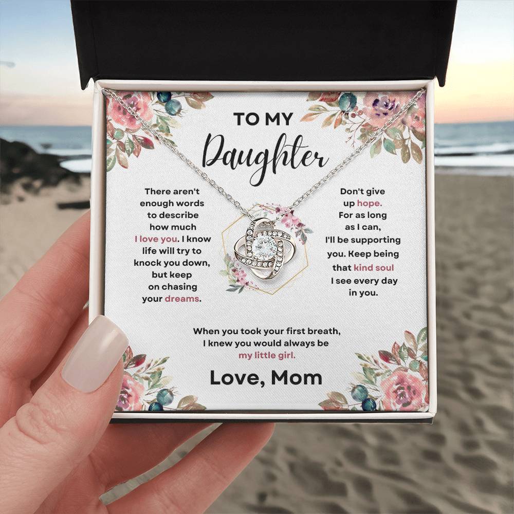 Daughter Love Knott Necklace (Love, Mom)