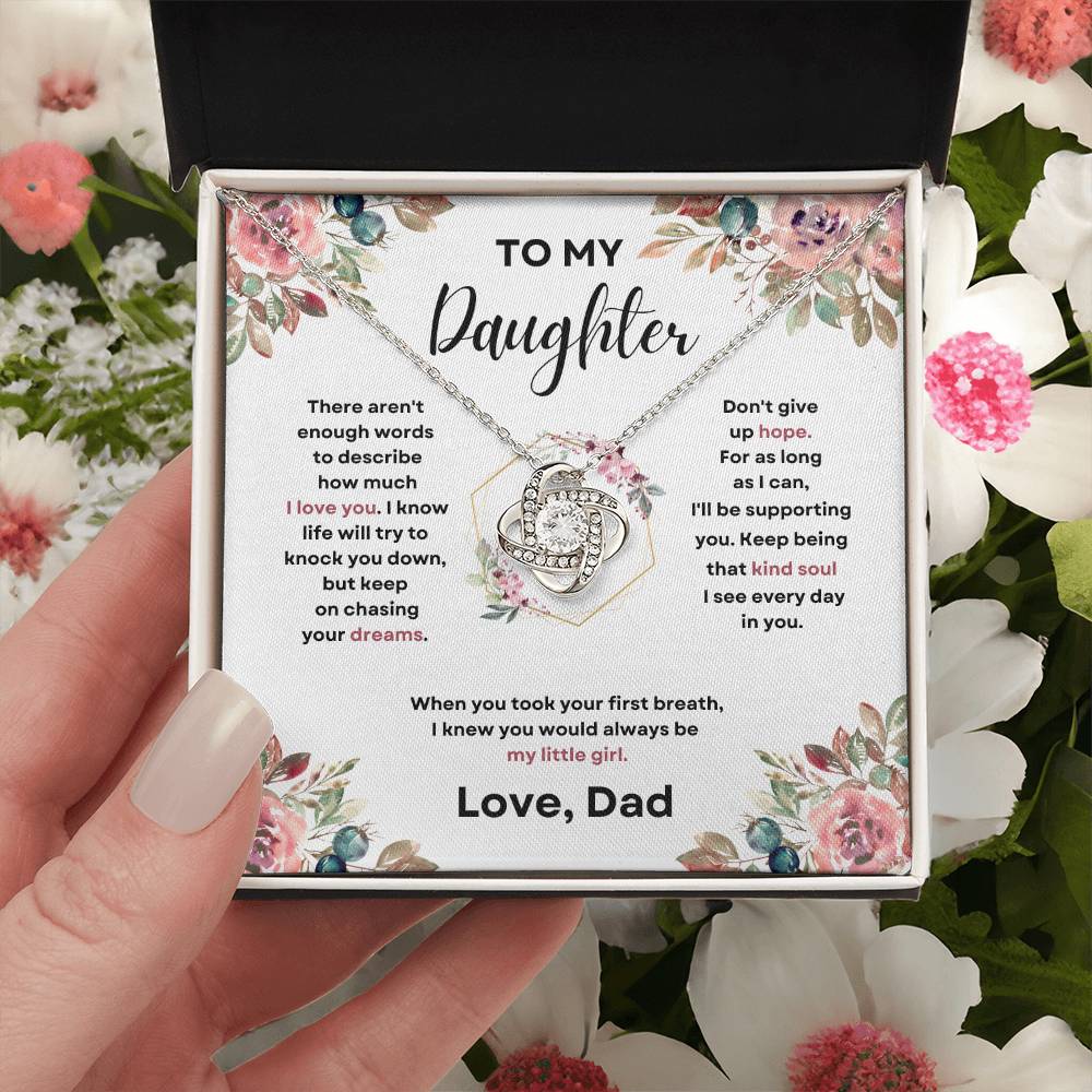 Daughter Love Knott Necklace  (Love, Dad)