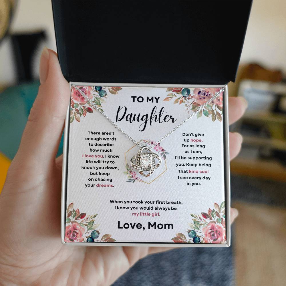 Daughter Love Knott Necklace (Love, Mom)