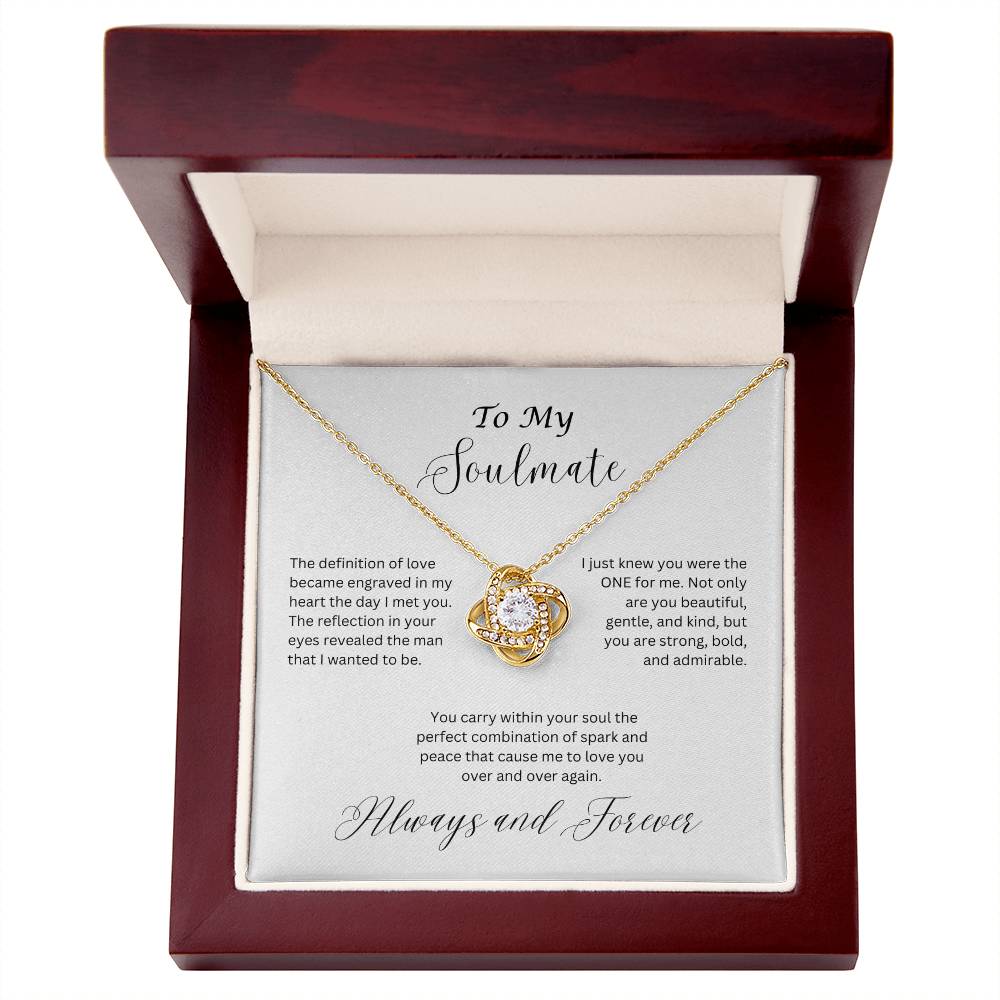 To My Soulmate, Love Knot Necklace