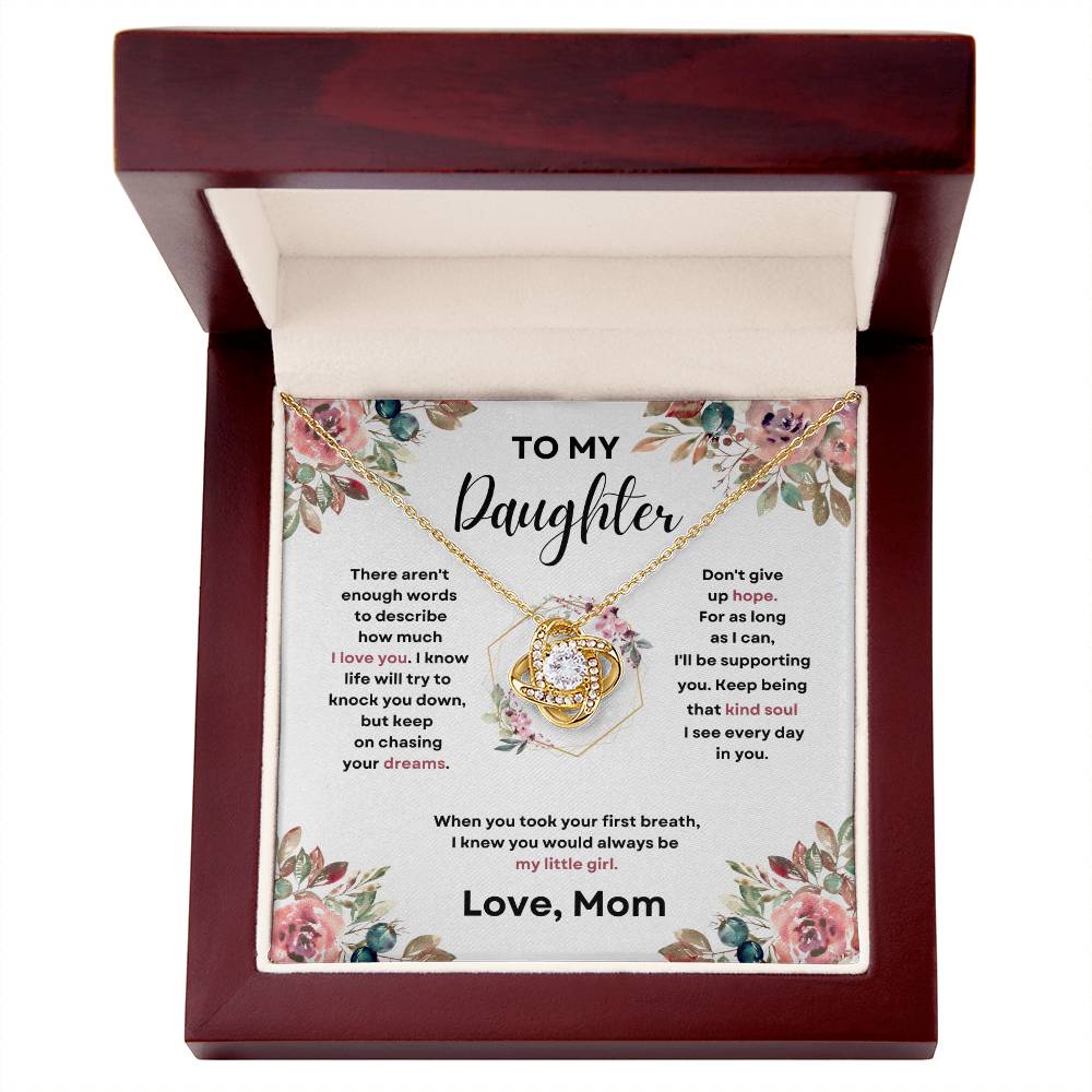 Daughter Love Knott Necklace (Love, Mom)