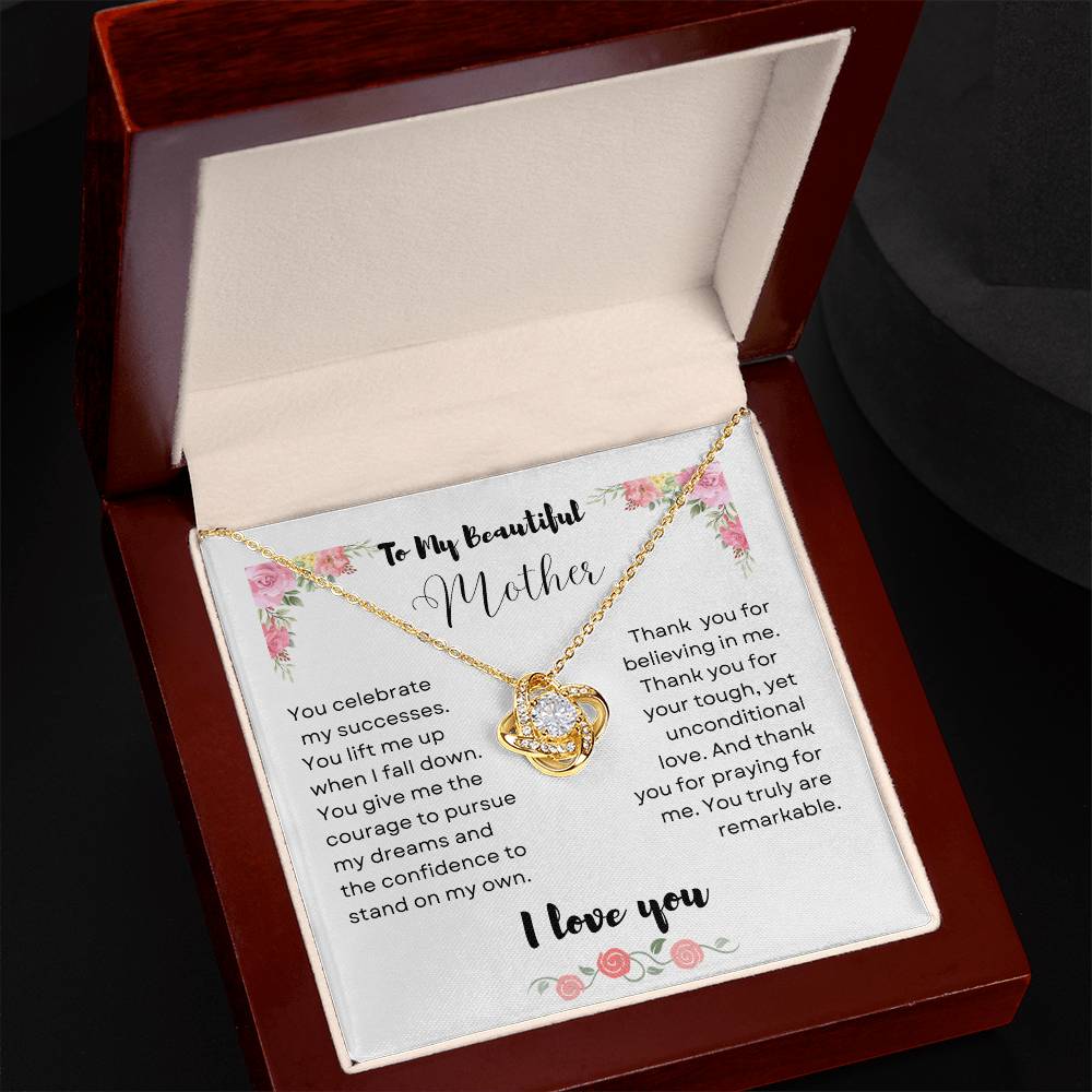 To My Beautiful Mother, Love Knot Necklace