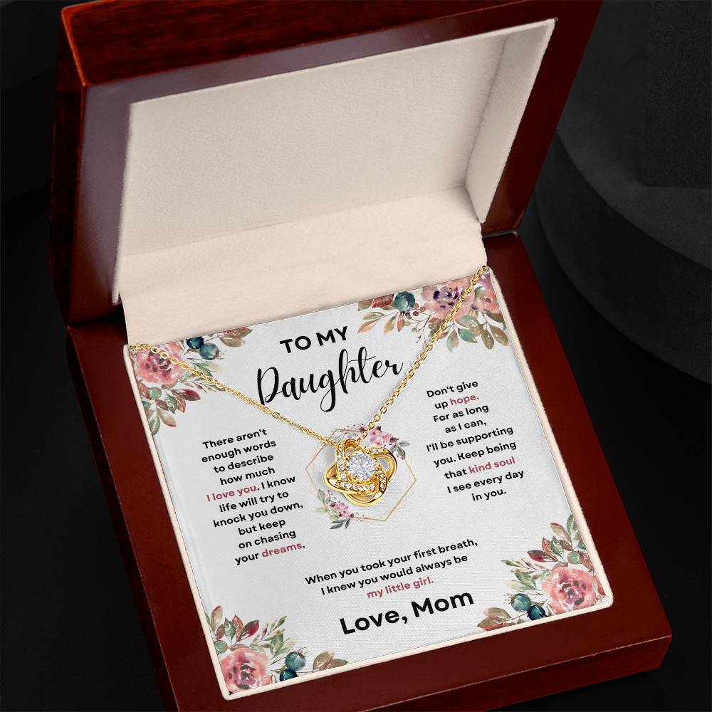 Daughter Love Knott Necklace (Love, Mom)
