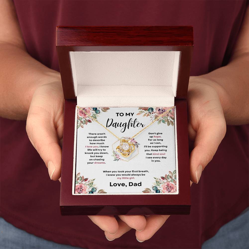 Daughter Love Knott Necklace  (Love, Dad)