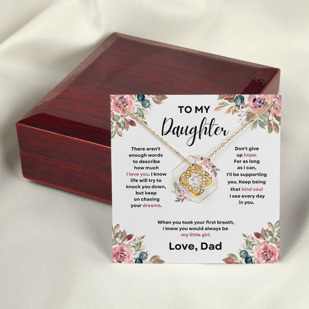 Daughter Love Knott Necklace  (Love, Dad)