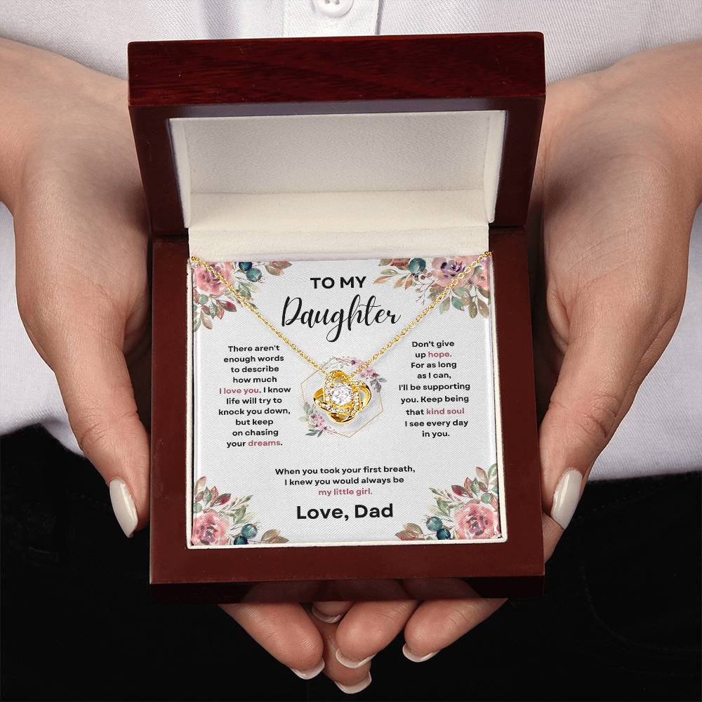 Daughter Love Knott Necklace  (Love, Dad)