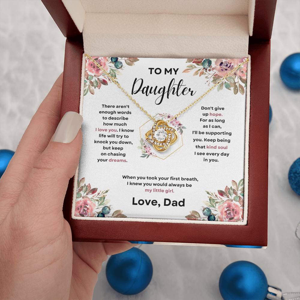 Daughter Love Knott Necklace  (Love, Dad)
