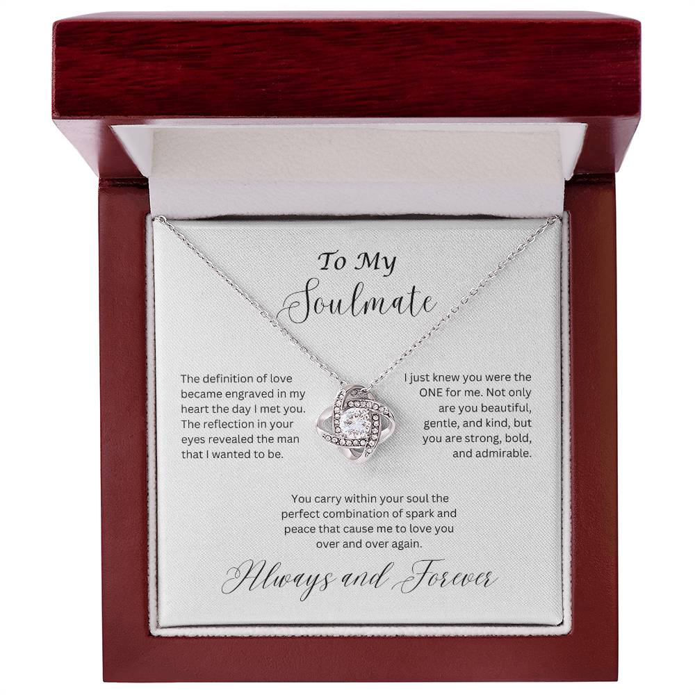 To My Soulmate, Love Knot Necklace