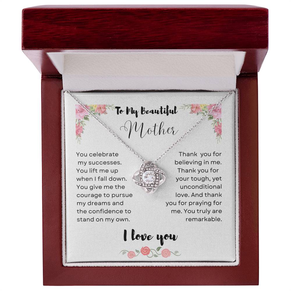 To My Beautiful Mother, Love Knot Necklace