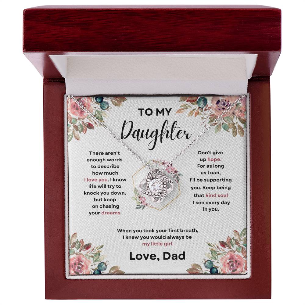 Daughter Love Knott Necklace  (Love, Dad)