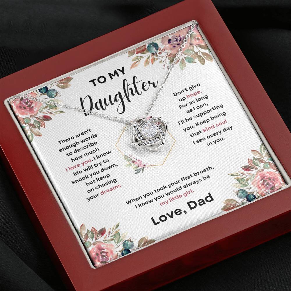 Daughter Love Knott Necklace  (Love, Dad)
