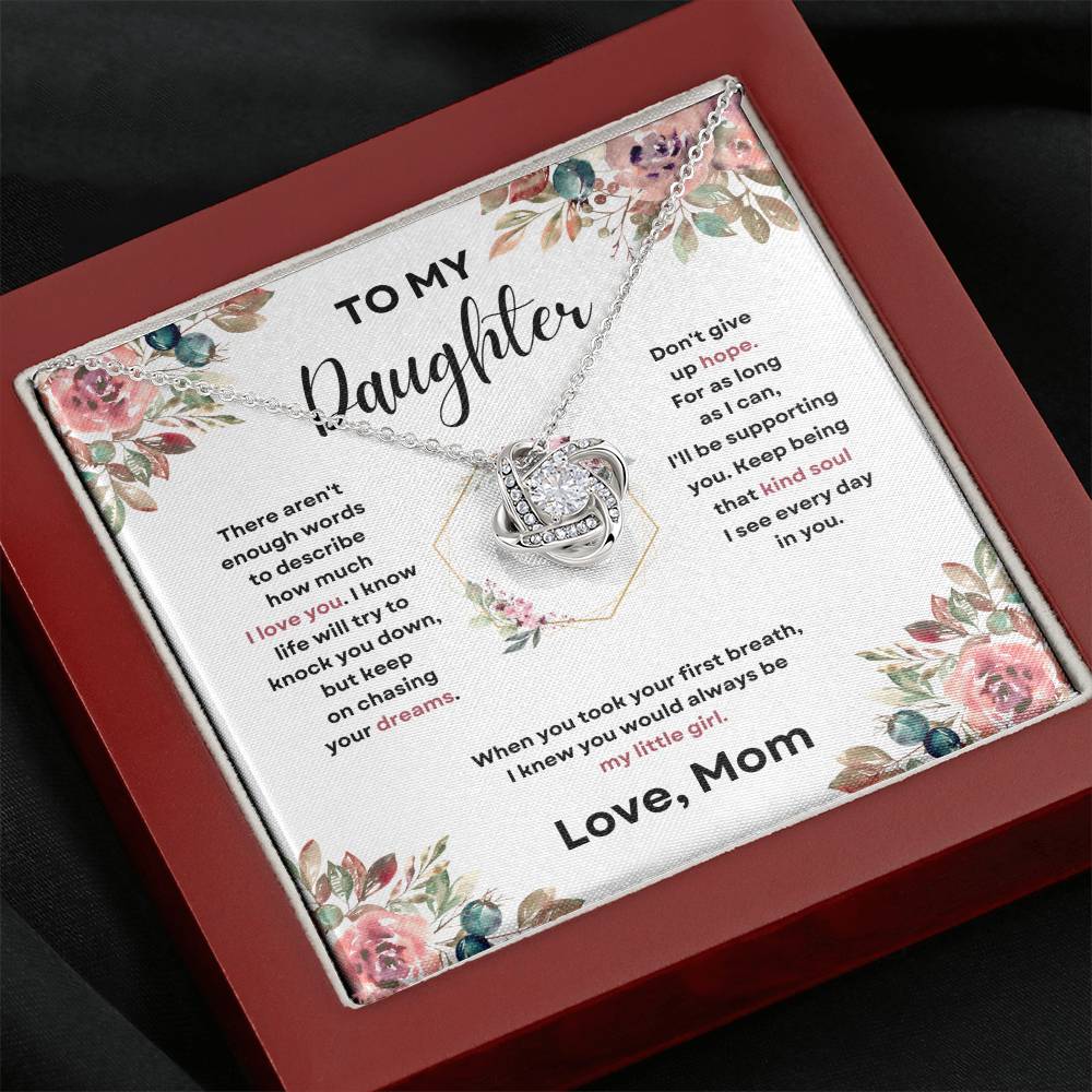 Daughter Love Knott Necklace (Love, Mom)