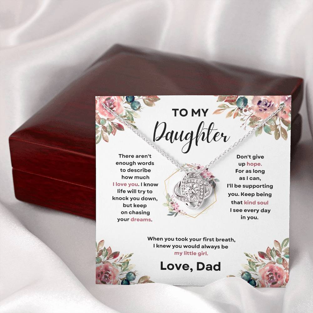 Daughter Love Knott Necklace  (Love, Dad)