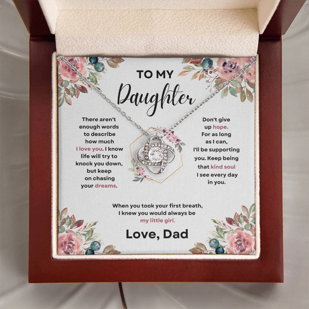 Daughter Love Knott Necklace  (Love, Dad)