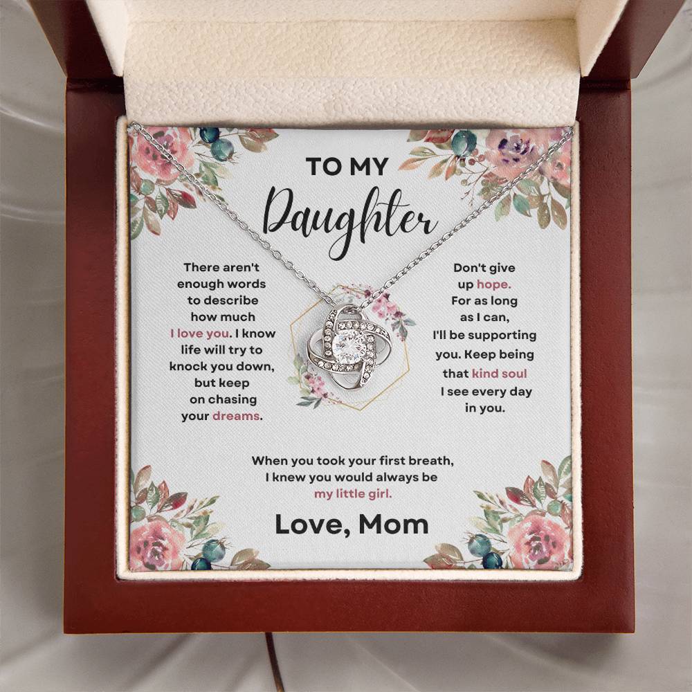 Daughter Love Knott Necklace (Love, Mom)