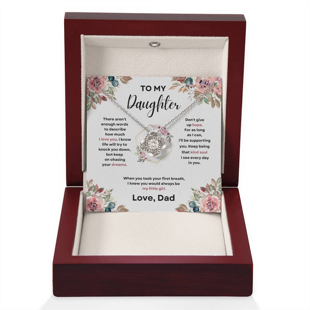 Daughter Love Knott Necklace  (Love, Dad)