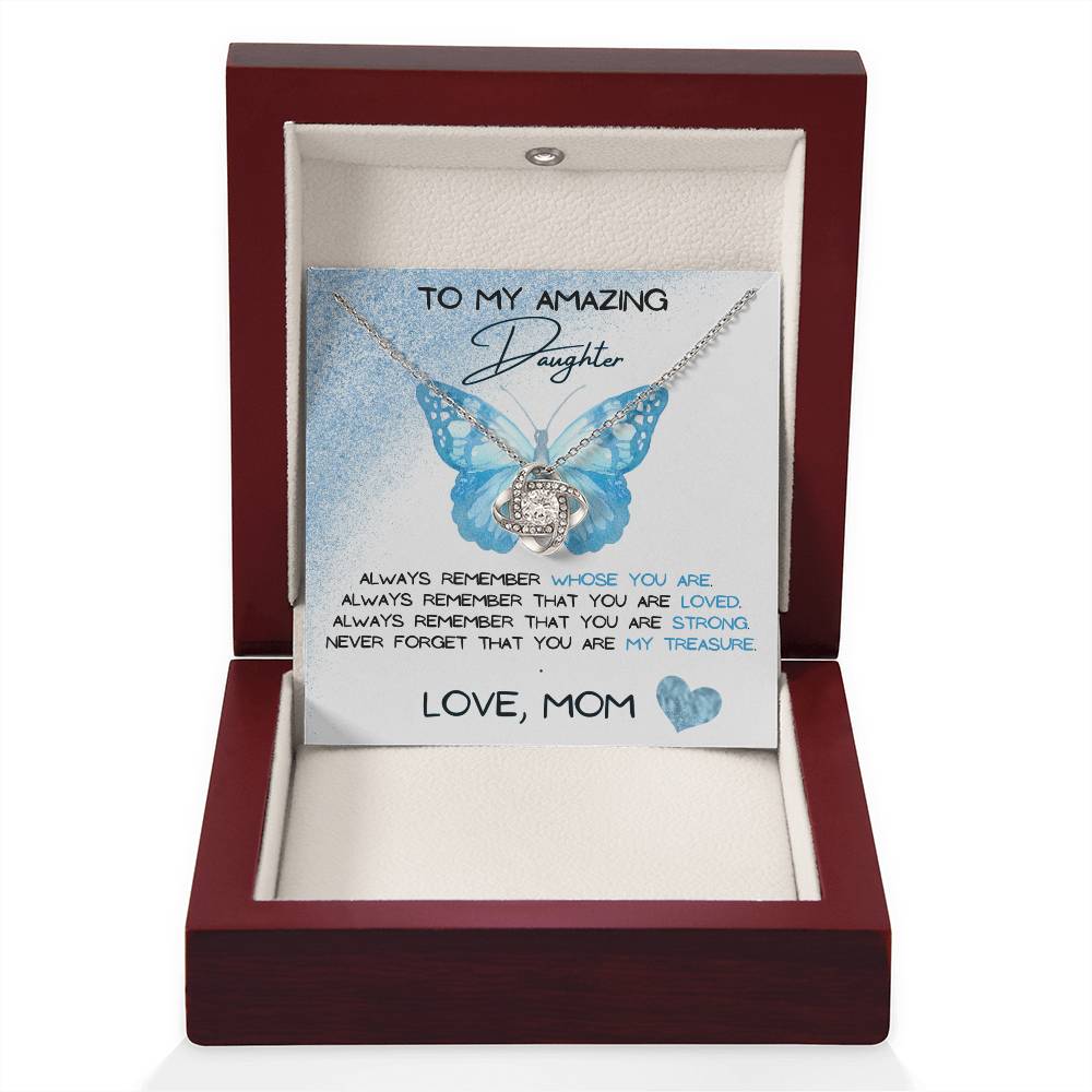 To My Amazing Daughter Love, Mom Love Knot Necklace