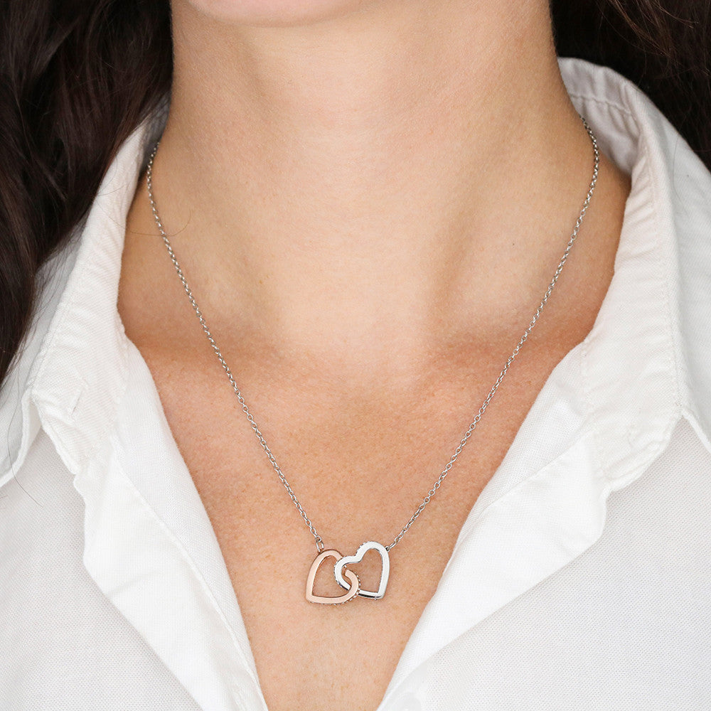 To My Gorgeous Wife Interlocking Hearts Necklace (One Child)