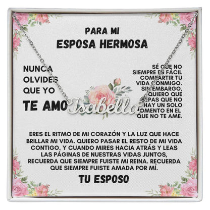 Para Mi Esposa Hermosa (Custom Name Necklace)