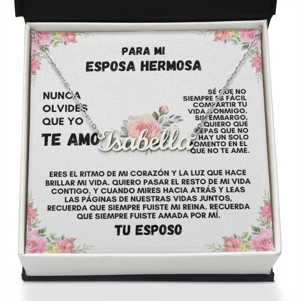 Para Mi Esposa Hermosa (Custom Name Necklace)