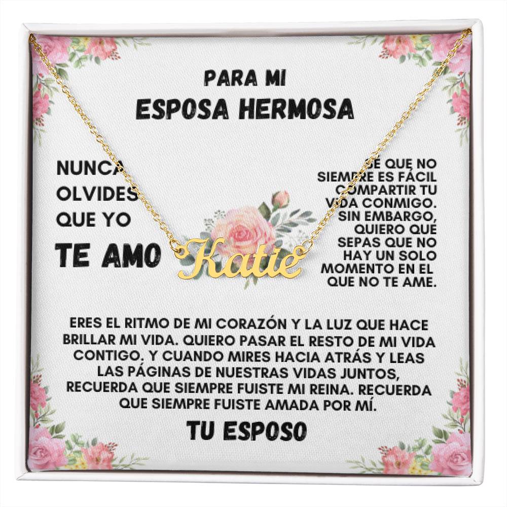 Para Mi Esposa Hermosa (Custom Name Necklace)