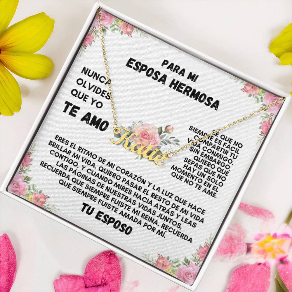 Para Mi Esposa Hermosa (Custom Name Necklace)