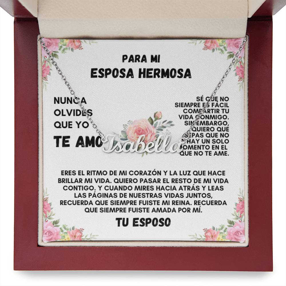 Para Mi Esposa Hermosa (Custom Name Necklace)