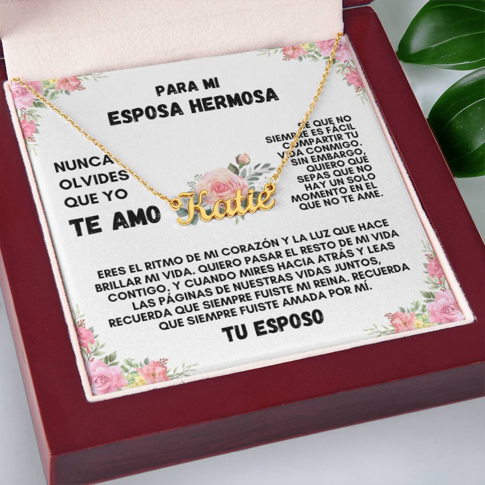 Para Mi Esposa Hermosa (Custom Name Necklace)