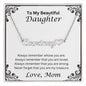 Daughter Name Necklace With Heart; Love, Mom