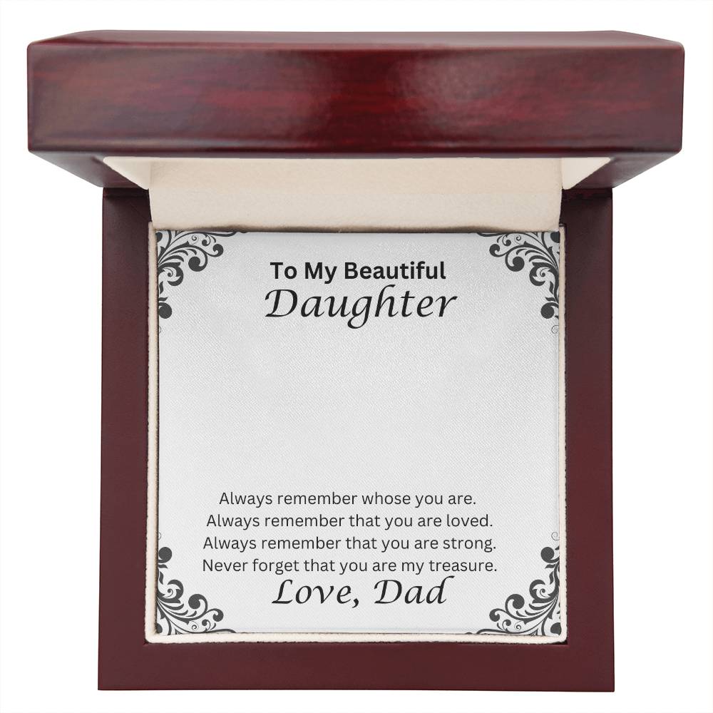 Daughter Name Necklace With Heart, Love Dad