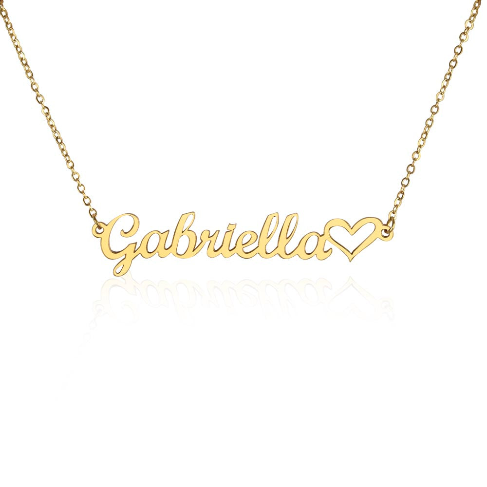 Daughter Name Necklace With Heart, Love Dad