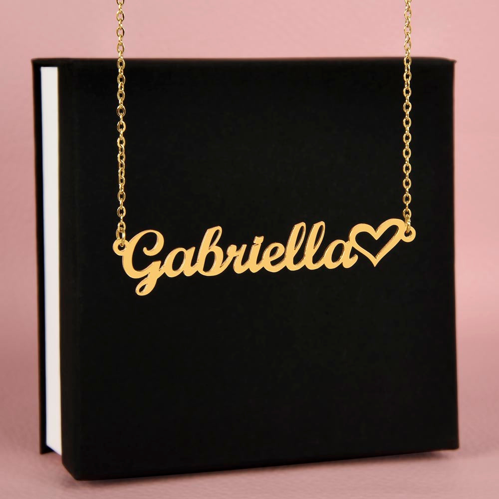 Daughter Name Necklace With Heart, Love Dad