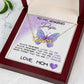 To My Amazing Daughter Name Necklace + Heart Character  (Love, Mom)