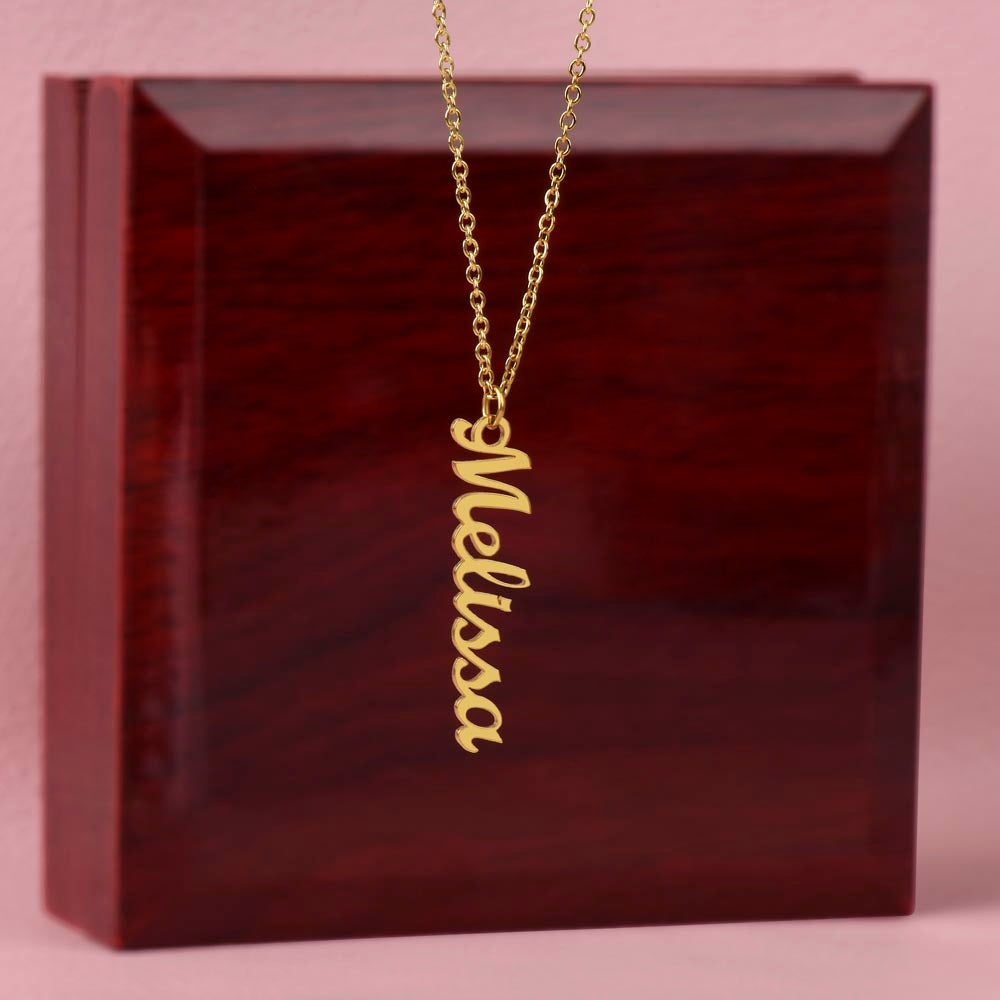 To My Incredible Mother Vertical Name Necklace