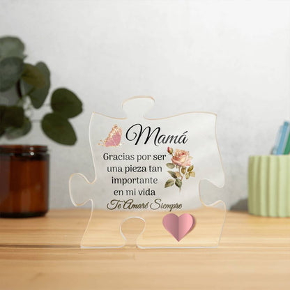 Mamá,  Una Pieza Importante, (Rosado) Acrylic Puzzle Plaque