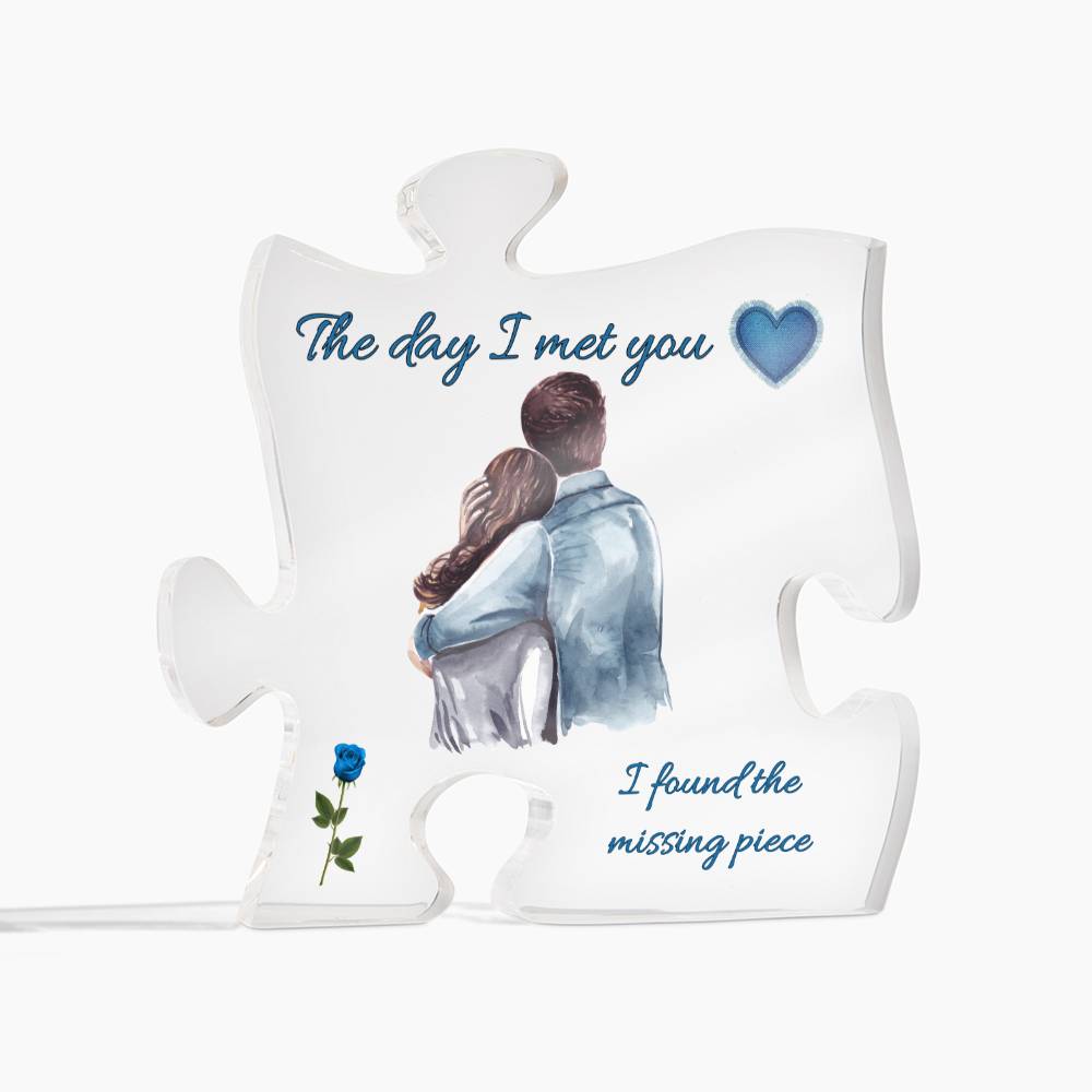 The Day I met you (Blue) Acrylic Puzzle Plaque