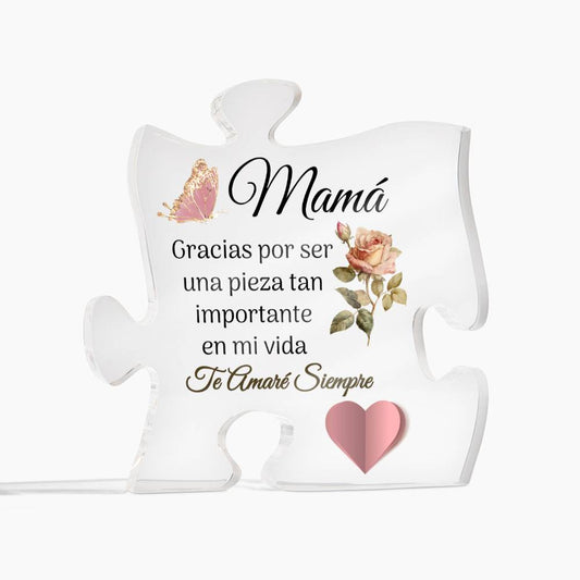 Mamá,  Una Pieza Importante, (Rosado) Acrylic Puzzle Plaque