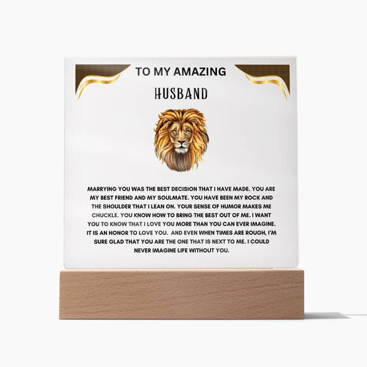 To My  Amazing Husband Square Acrylic Plaque