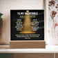 To My Incredible Mother Acrylic Square Plaque (Choose With or Without LED)