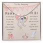 Mama To Be Engraved Baby Girl Feet with Birthstones
