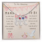 Mama To Be Engraved Baby Girl Feet with Birthstones