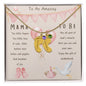 Mama To Be Engraved Baby Girl Feet with Birthstones