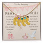 Mama To Be Engraved Baby Girl Feet with Birthstones