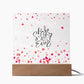 Best Sister Ever With Hearts  Square Acrylic Plaque