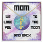 Mom, We Love you to the Moon and Back Vertical Name (s) Necklace (Choose Standard Black Box or Wooden box with LED)