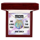 Mom, We Love you to the Moon and Back Vertical Name (s) Necklace (Choose Standard Black Box or Wooden box with LED)