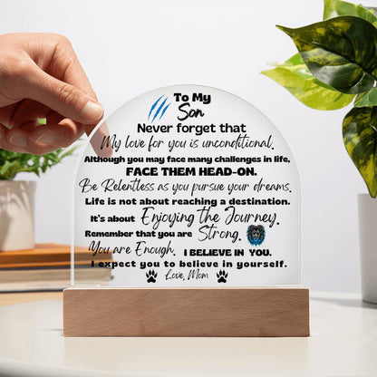 My Son Acrylic Dome Plaque